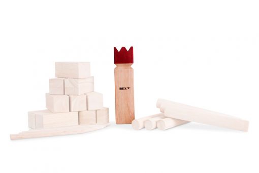 Spareparts for Kubb Rubberwood with red crown 